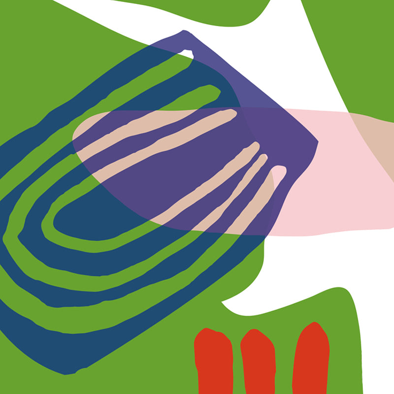 Bright Abstract Mural Wallpaper Contemporary Style Non-Woven Material Wall Covering