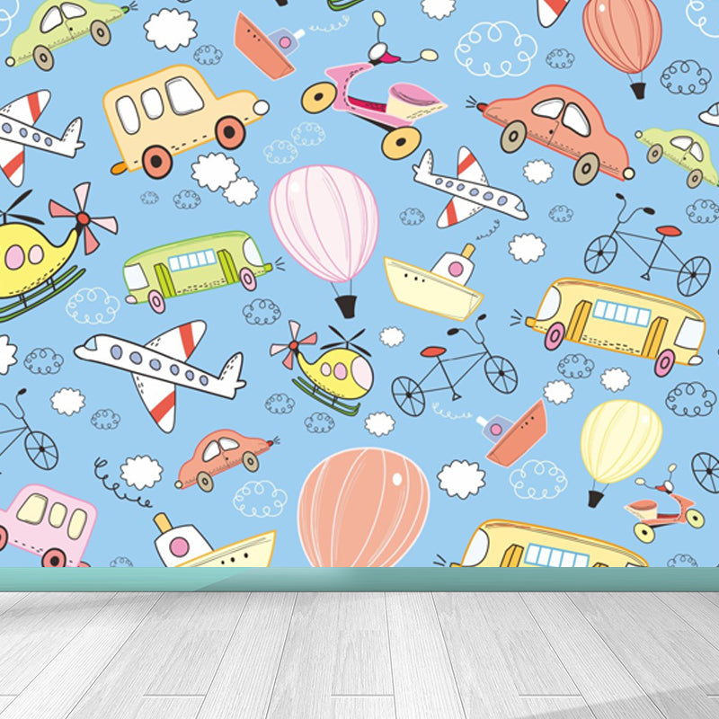 Soft Color Children's Art Mural Wallpaper Huge Space Scene Wall Covering for Dining Room