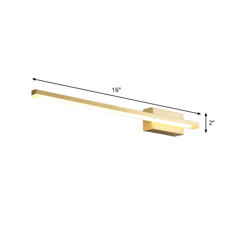 Goud langwerpige wand gemonteerd verlichting eigentijdse led metaal ijdelheid wandlamp