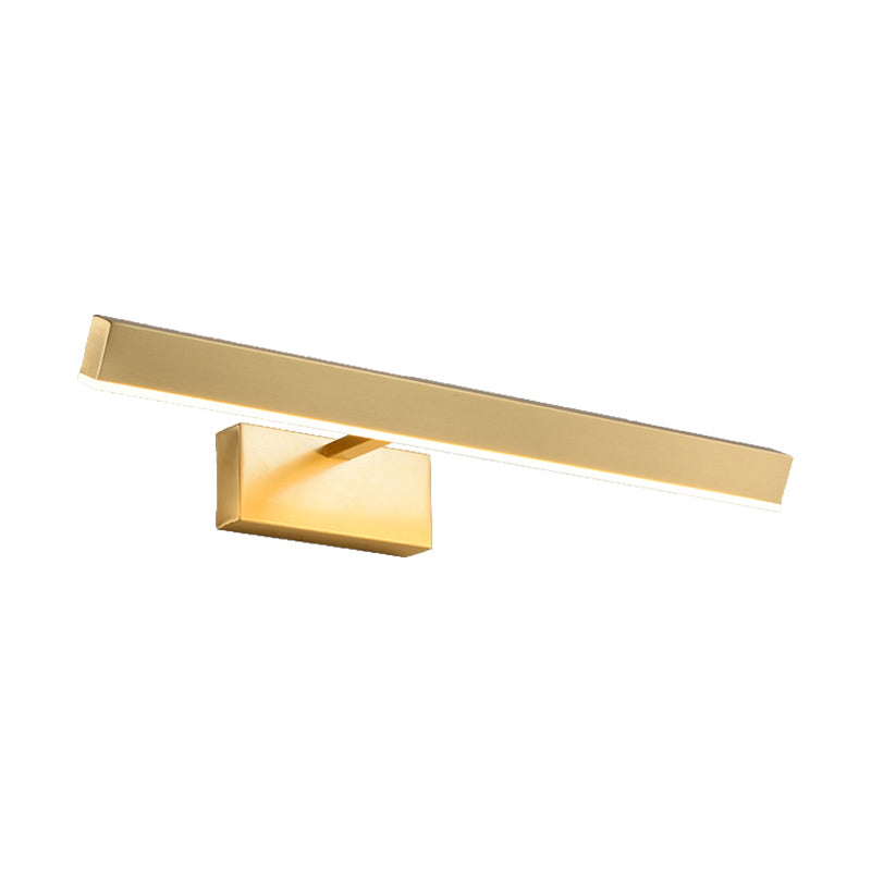 Metallic Slim Rectangle Mur Wall Lamp Fixture Modernisme LED Éclairage de vanité métallique en or