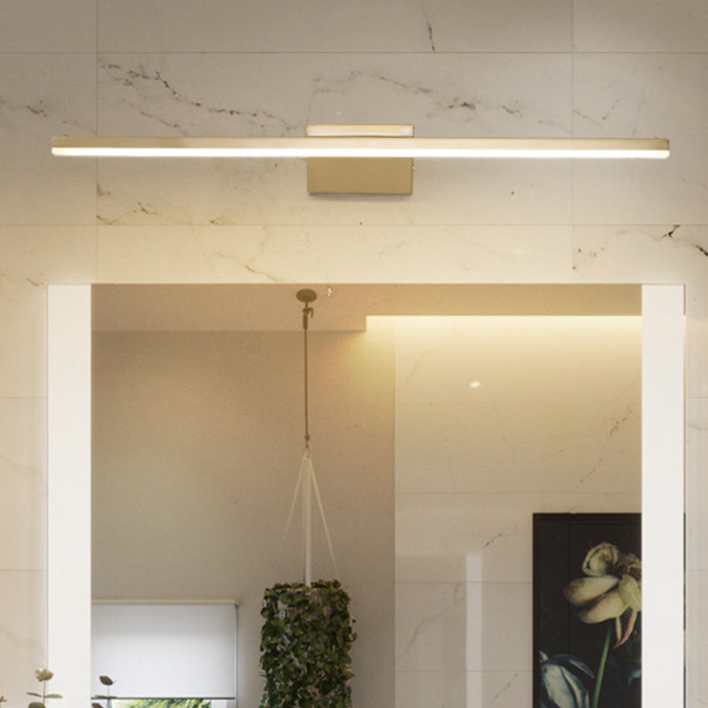 16"/21.5" W Metallic Streamlined Wall Lamp Simplicity LED Gold Vanity Sconce Light for Bathroom