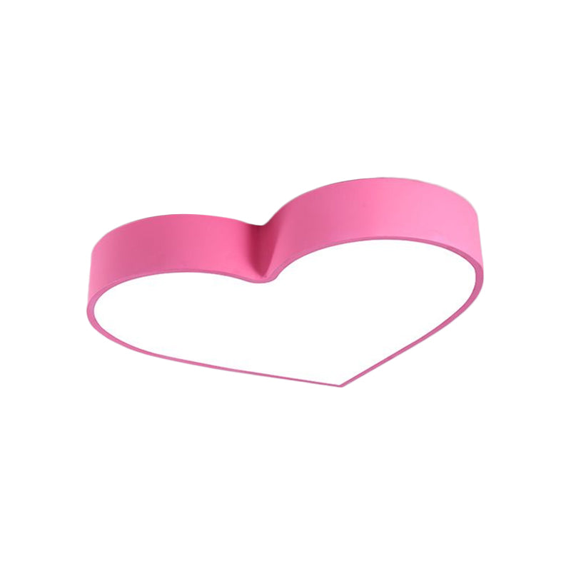 Loving Heart Acrylic LED Flushmount Lighting Children Red/Pink/Yellow Close to Ceiling Lighting Fixture