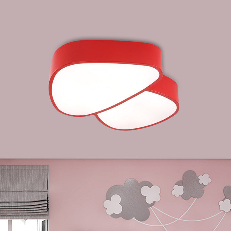 Mushroom LED Close to Ceiling Lamp Kids Acrylic Red/Yellow/Blue Flush Mount Light Fixture for Sleeping Room