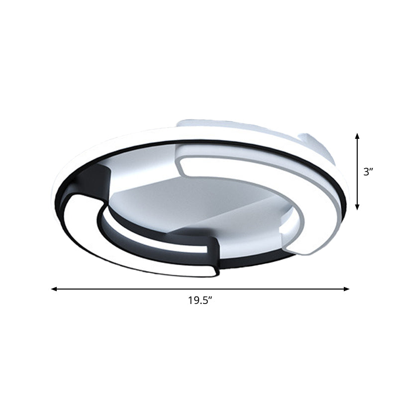 Black Round/Square Flush Mount Lamp Modernism LED Acryl Nah an Deckenleuchte in Warm/Weißes Licht