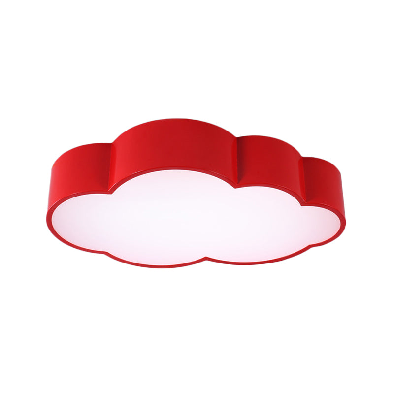 White/Red/Yellow Cloud Flush Ceiling Light Kids Acrylic Flush Mount Recessed Lighting for Kindergarten