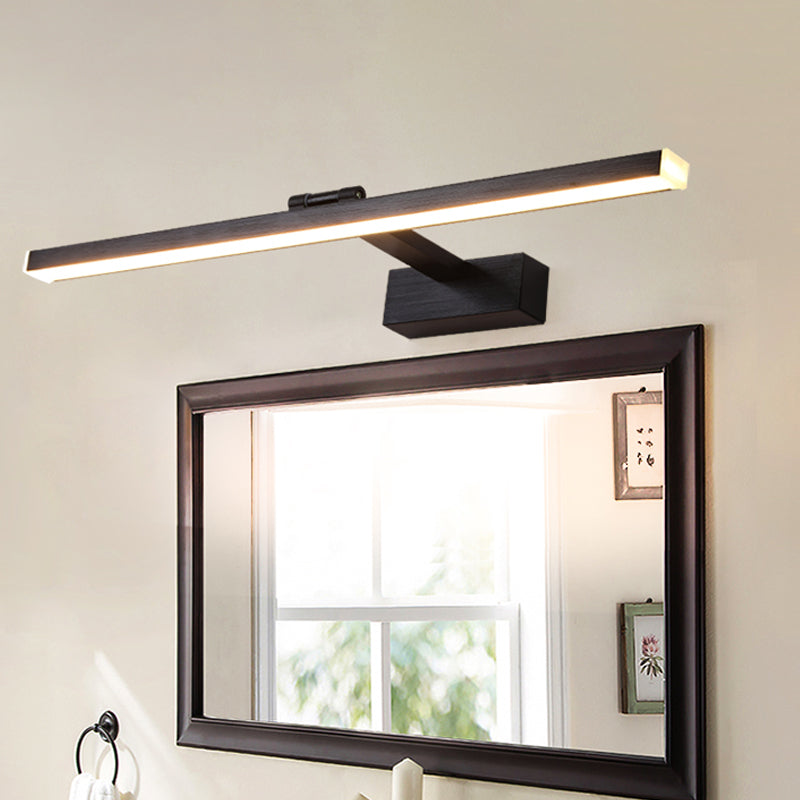 Black Slender Vanity Lighting Ideas Modern Style LED Metallic Wall Mount Light in Warm/White Light