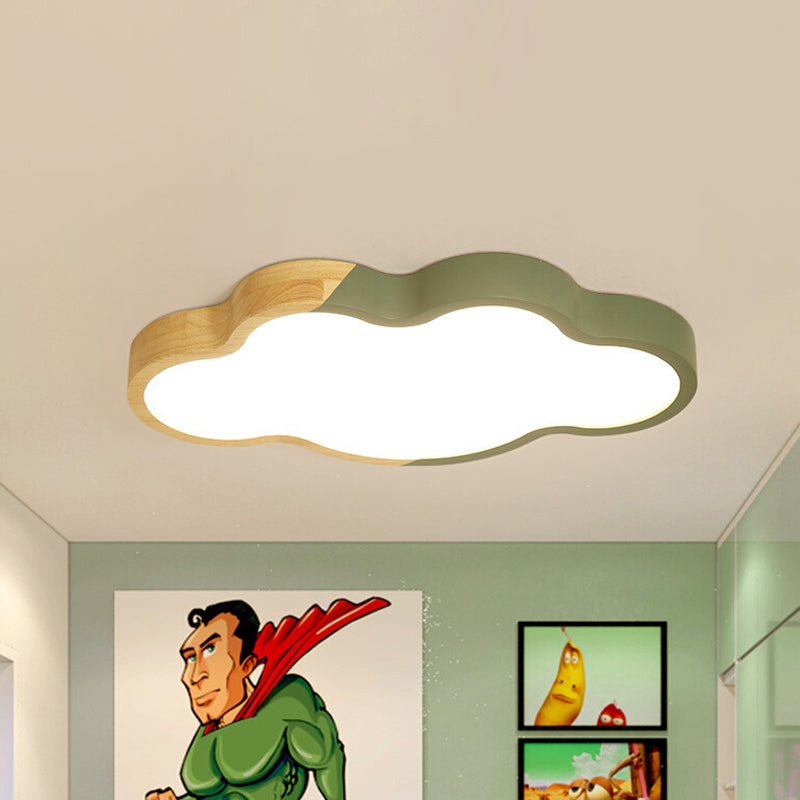 Metallic Cloud Flush Monte Light Moderno Stile Bianco / Giallo / Verde LED Fissaggio per Great Room