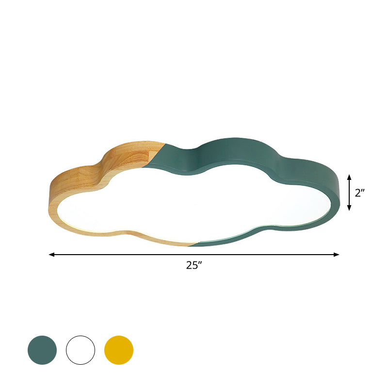 Metallic Cloud Flush Monte Light Moderno Stile Bianco / Giallo / Verde LED Fissaggio per Great Room