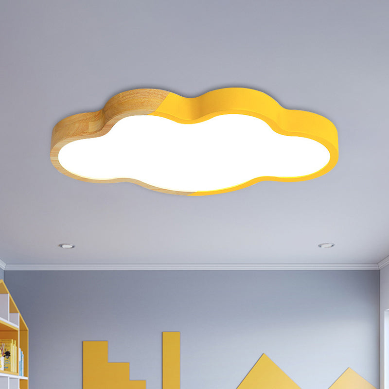 Metallic Cloud Flush Monte Light Moderno Stile Bianco / Giallo / Verde LED Fissaggio per Great Room