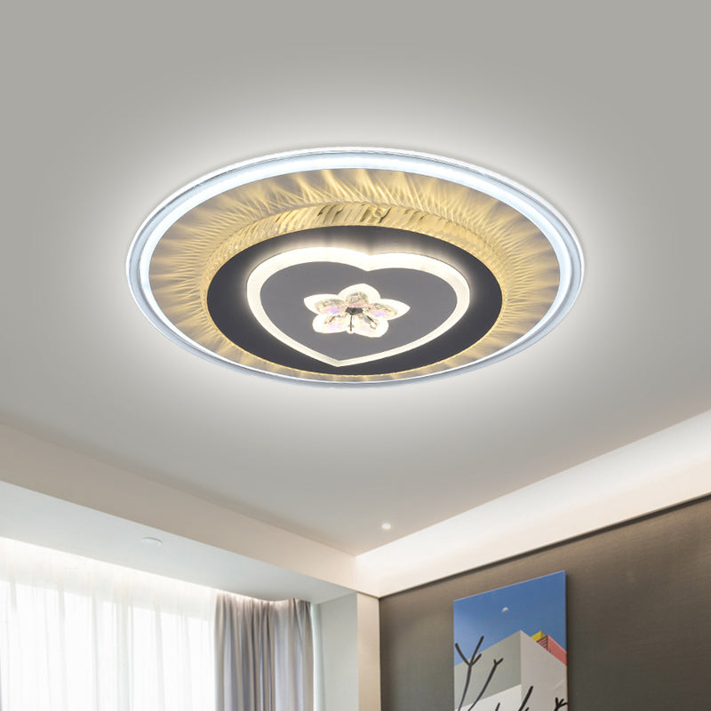 Plafonnier LED gris étoile/cœur aimant, luminaire moderne en acrylique à montage encastré pour chambre à coucher