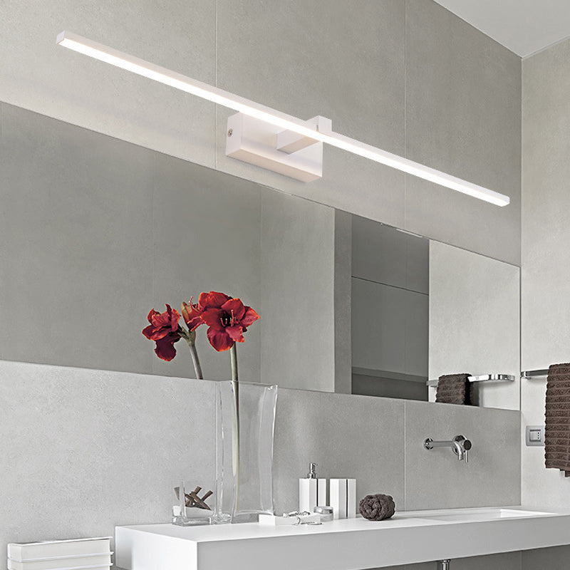 Witte lineaire ijdelheid muur verlichting armatuur moderne led metallic oppervlakte wand sconce in warm/wit licht