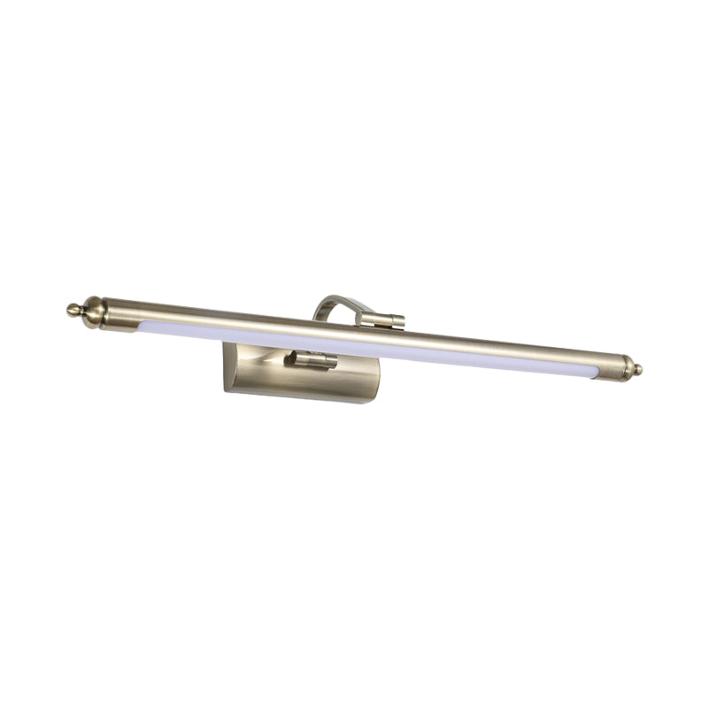 Elongated Wall Lighting Ideas Modernity Metal LED Restroom Wall Sconce in Nickel, Warm/White Light