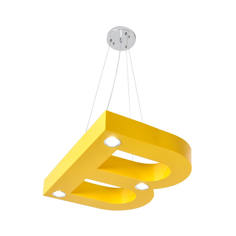 A / b / C-Shape acrylique plafond Hang Fixture Macaroon rouge / jaune / vert Light Light pour bébé chambre