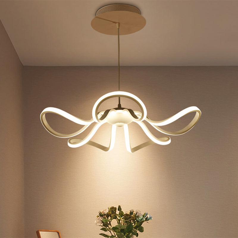 Minimalism Rosette Hanging Light Aluminum Bedroom LED Pendant Light Fixture in Warm/White/Natural Light