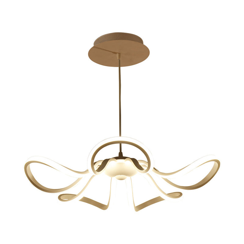 Minimalism Rosette Hanging Light Aluminum Bedroom LED Pendant Light Fixture in Warm/White/Natural Light