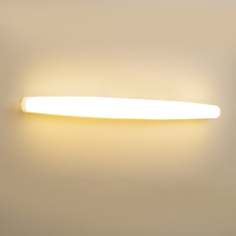 Streamlined Wall Lighting Ideas Simple Acrylic LED White Vanity Sconce in Warm/White Light for Toilet