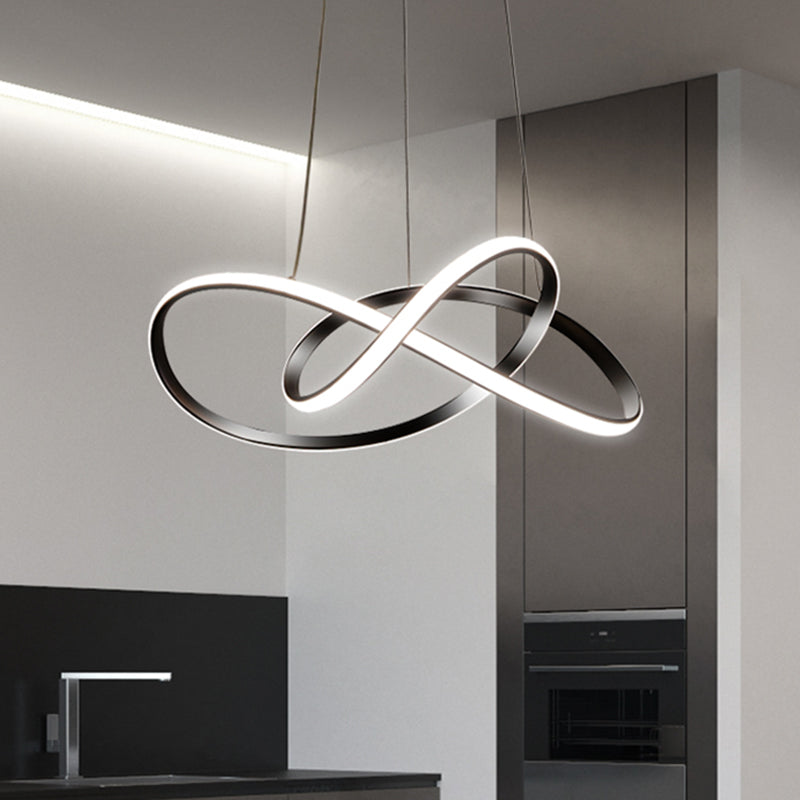 Lampadario a soffitto annodante Minimalista Metallic LED Restauranti Dropserve in nero