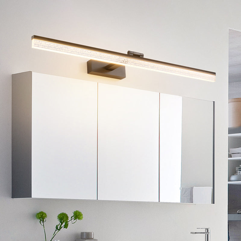 Modern LED Wall Light Fixture Black Streamlined Vanity Lighting Ideas with Acrylic Shade in Warm/White Light