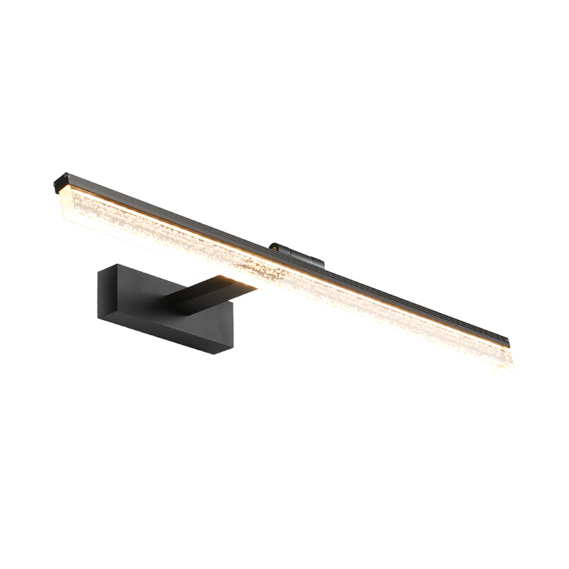Modern LED Wall Light Fixture Black Streamlined Vanity Lighting Ideas with Acrylic Shade in Warm/White Light