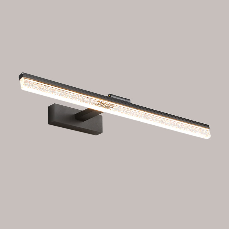 Modern LED Wall Light Fixture Black Streamlined Vanity Lighting Ideas with Acrylic Shade in Warm/White Light