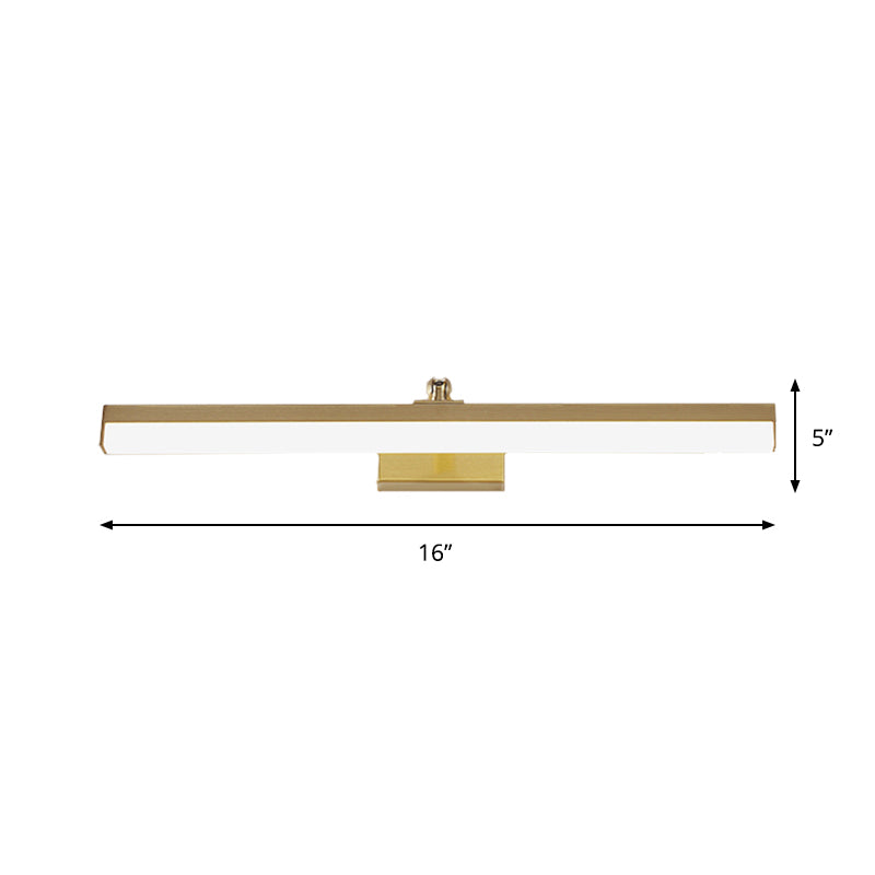Brass Elongated Wall Mounted Lamp Simplicity LED Metal Vanity Wall Light Fixture