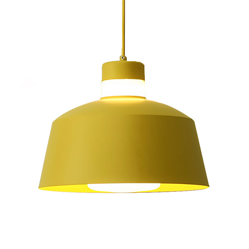 Luz colgante cónica modernismo 1 de color rosa claro/gris/amarillo Luz de techo colgante para sala de estar