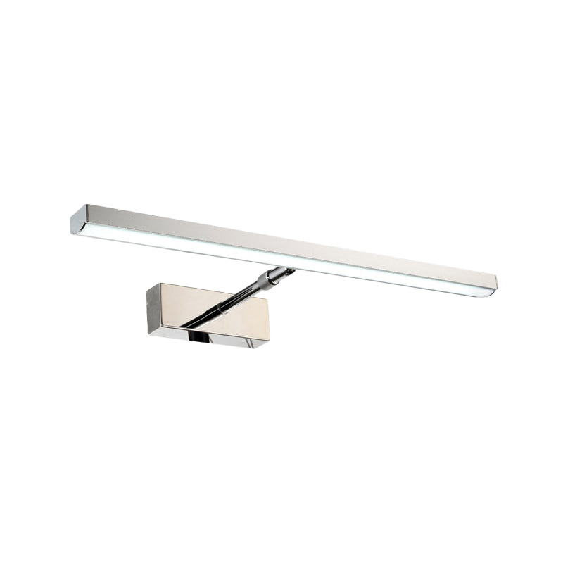 Metallic Linear Wall Mounted Lighting Modern LED Wall Vanity Light in Chrome, Warm/White Light