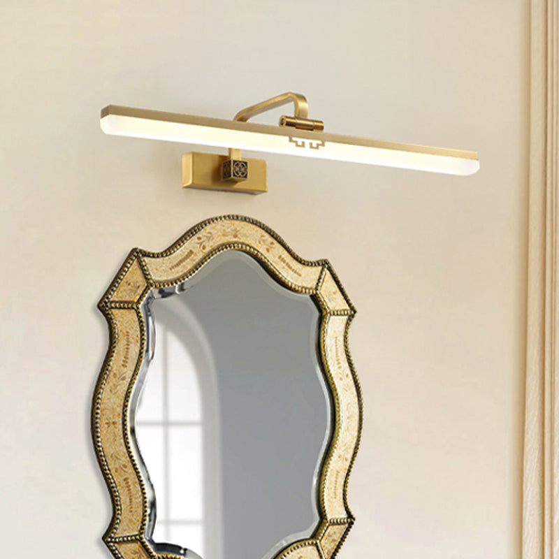 Contemporary Elongated Wall Sconce Metal Dressing Table LED Wall Vanity Light in Black/Brass