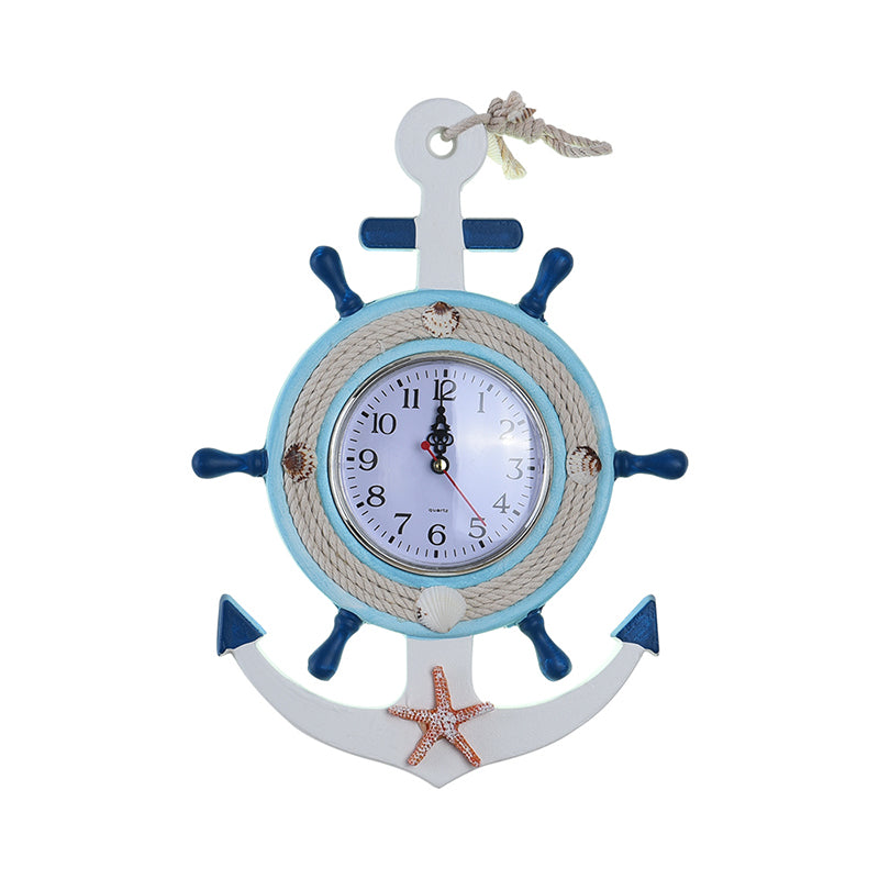 Roer Wall Lighting Kinderen Metallic LED Blue SCONCE LIMMUTE MET Klokontwerp, Warm/Wit licht