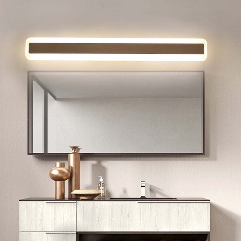 16"/20.5" L LED Washbasin Wall Lighting Modern Silver Vanity Light Fixture with Elongated Metal Shade in Warm/White Light
