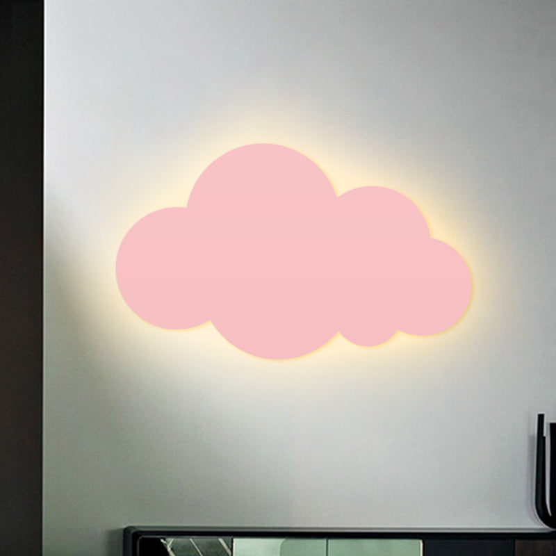 Cartoon -LED -Wandhalterung Beleuchtung rosa/gelb/blauer Wolkenoberfläche Wandleuchten mit metallischem Schatten