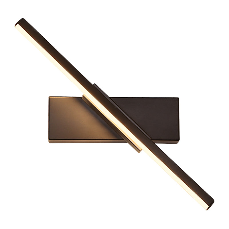 Linear tocador de tocador apliques contemporáneos de luz de pared led black/blanca contemporánea en luz cálida/blanca