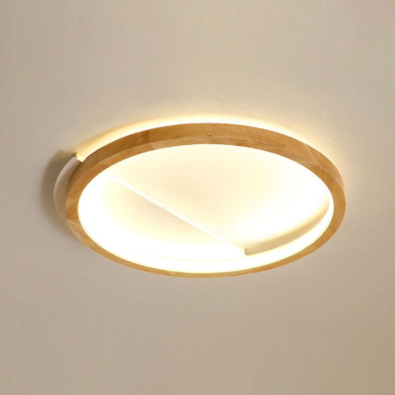 Holz Ring Flush Mount Lighting Contemporary LED Beige Deckenleuchte, 13 "/17" /21 " Breite