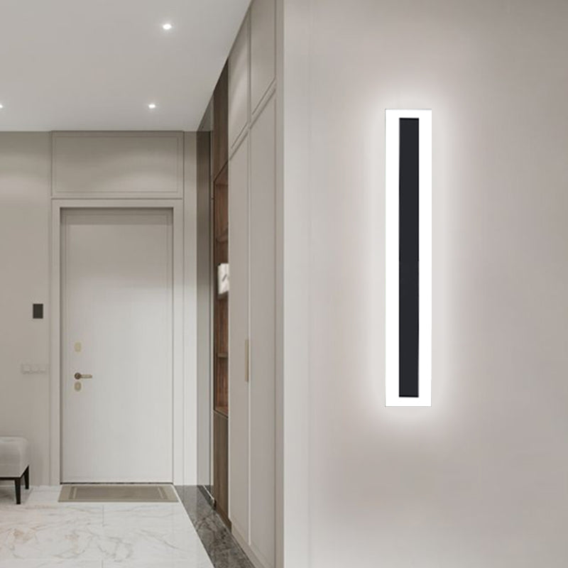 Linear Sconce Light Fixture Minimalism Metal LED Black Wall Mounted Lighting with Acrylic Shade