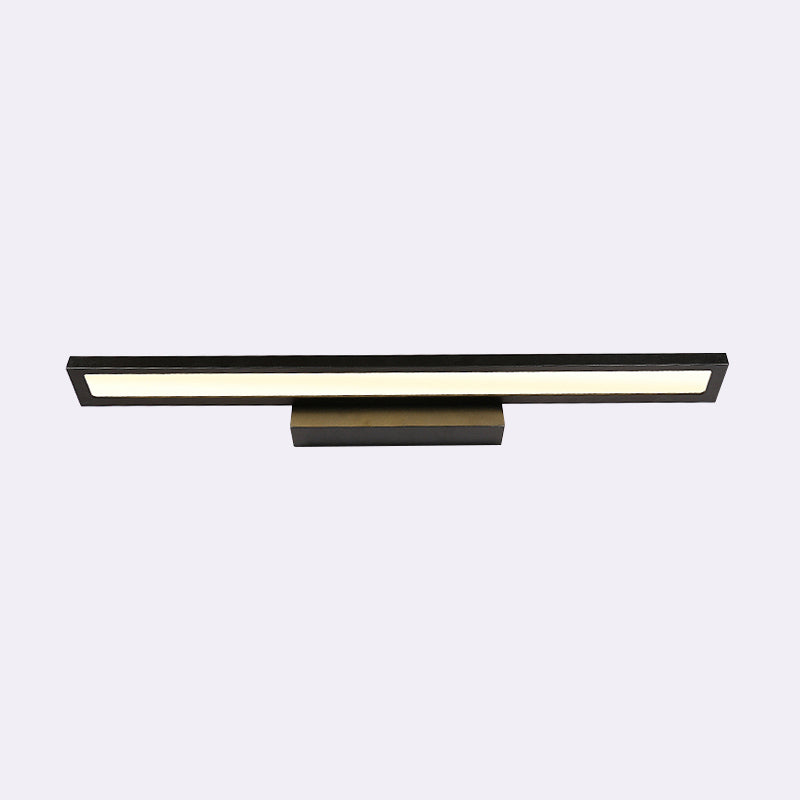 Modernist Elongated Vanity Lighting Ideas Metal LED Bathroom Wall Sconce in Black/Silver, 16"/23.5" L