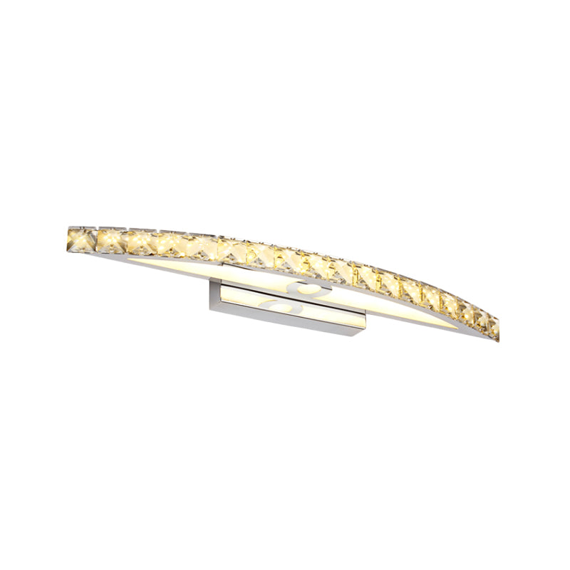 Ronde badkamer muur gemonteerd ijdelheid licht helder/champagne kristal LED minimale spiegellamp in warm/wit licht