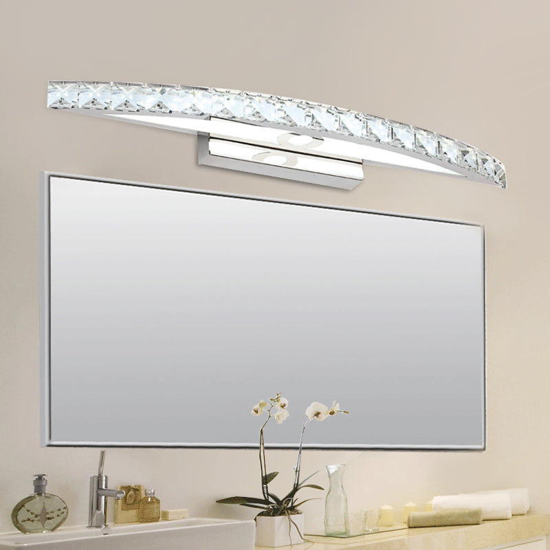 Ronde badkamer muur gemonteerd ijdelheid licht helder/champagne kristal LED minimale spiegellamp in warm/wit licht