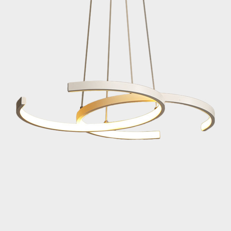 Lampada lampadario a 2 frame cramato bianco/nero Modernismo LED LED Metallic Down Lighting Ciondolo in luce calda/bianca