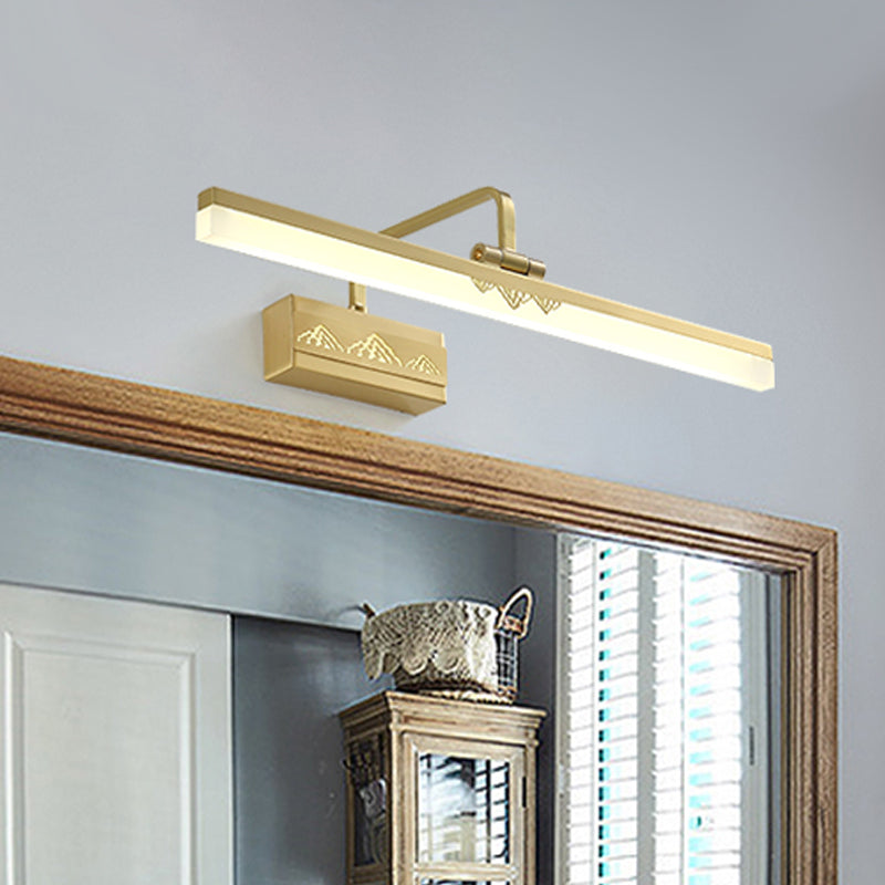 Tube Metallic Wall Schonce Lighting Simplicity Led Brass ijdelheid Licht armatuur met zwaaitarm