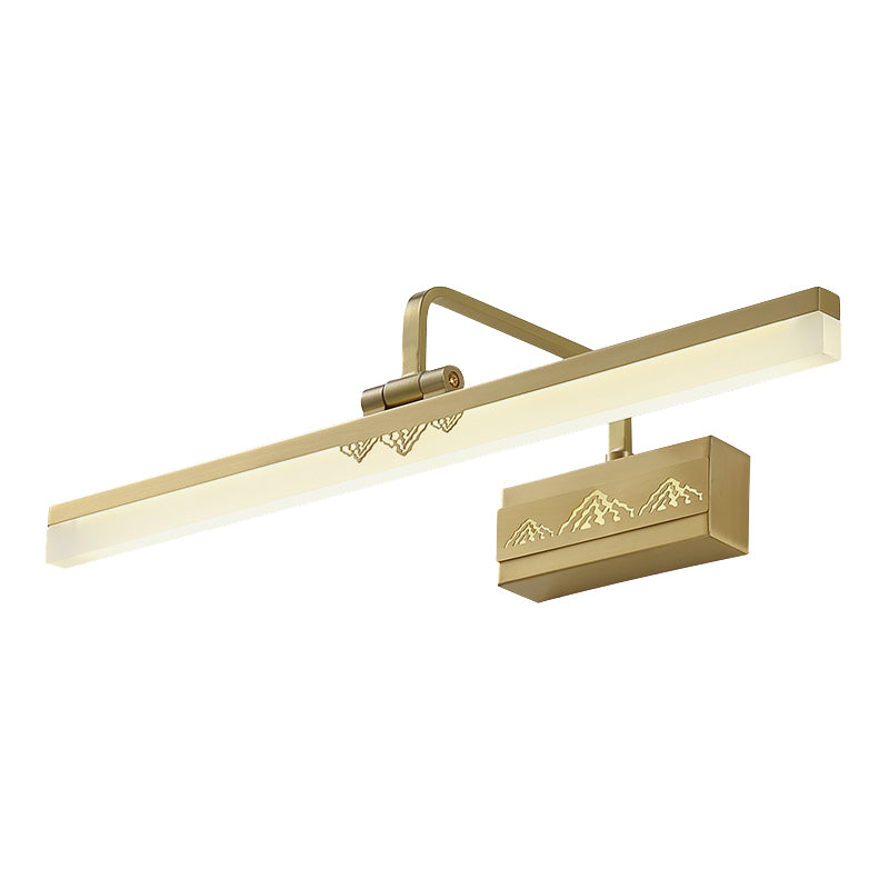 Tube Metallic Wall Schonce Lighting Simplicity Led Brass ijdelheid Licht armatuur met zwaaitarm