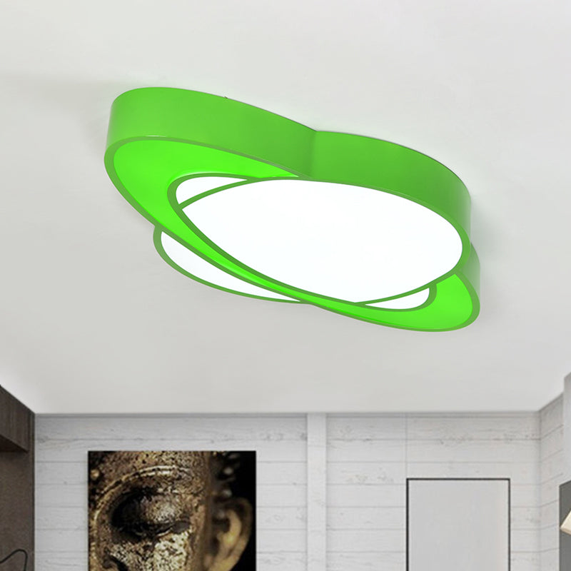Acrylic Planet Flush Mount Lighting Fixture Children Style Red/Yellow/Green LED Close to Ceiling Lamp