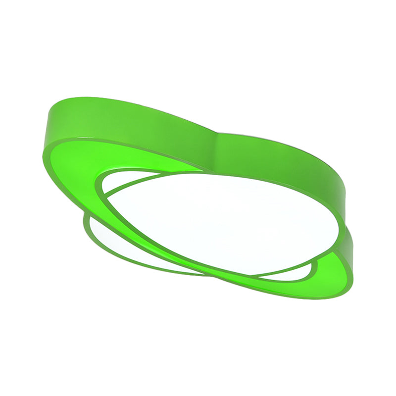 Acrylic Planet Flush Mount Lighting Fixture Children Style Red/Yellow/Green LED Close to Ceiling Lamp