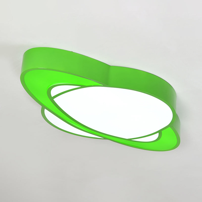 Acrylic Planet Flush Mount Lighting Fixture Children Style Red/Yellow/Green LED Close to Ceiling Lamp