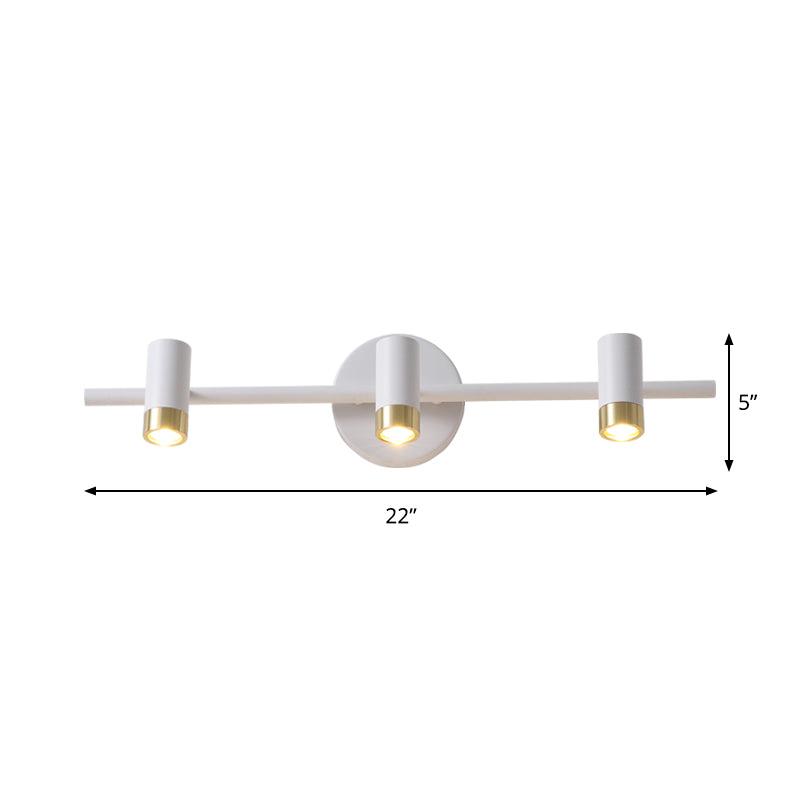 3-arm muur gemonteerd verlichtingsarmatuur minimalisme metallic 3 koppen badkamer ijdelheid lamp in wit