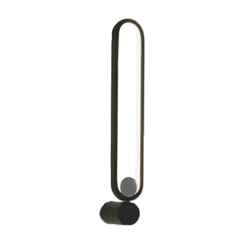Elliptical Ring Study Room Wall Lighting Metallic LED Contemporary Wall Mounted Light Fixture in Black
