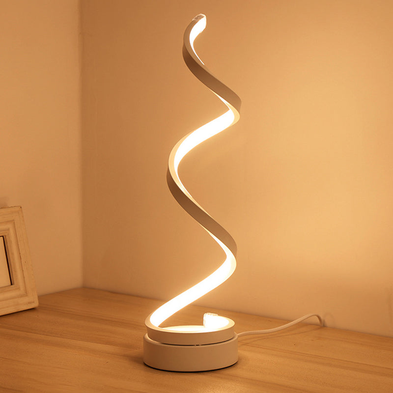Éclairage de nuit en spirale LEMPRE MÉTALLIQUE MÉTALLIQUE MÉTALLIQUE Lampe de bureau blanc en lumière chaude / blanche pour la salle d'étude