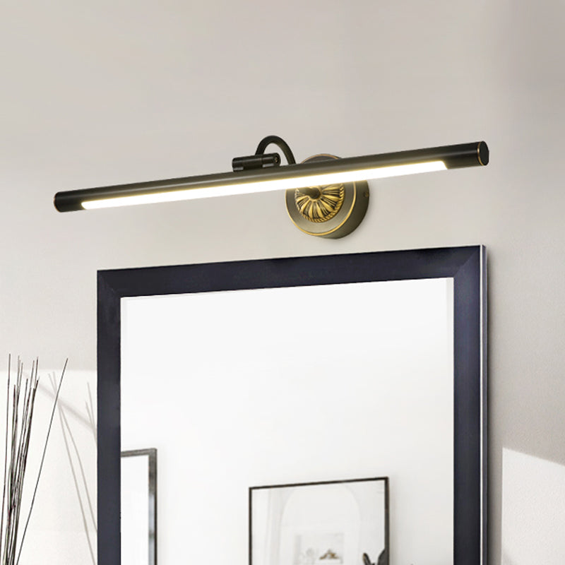 Simplicity Streamlined Vanity Light Fixture Metal Dressing Table LED Wall Lighting in Black/Gold