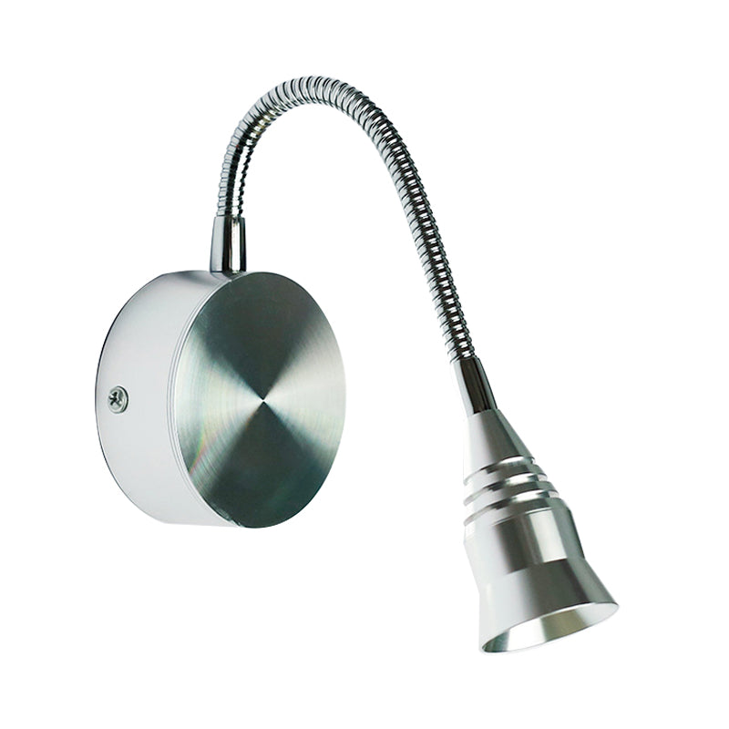 Modernisme LED SCONCE -lamp met metalen schaduw Chrome Bell Wandlamp in warme/witte verlichting