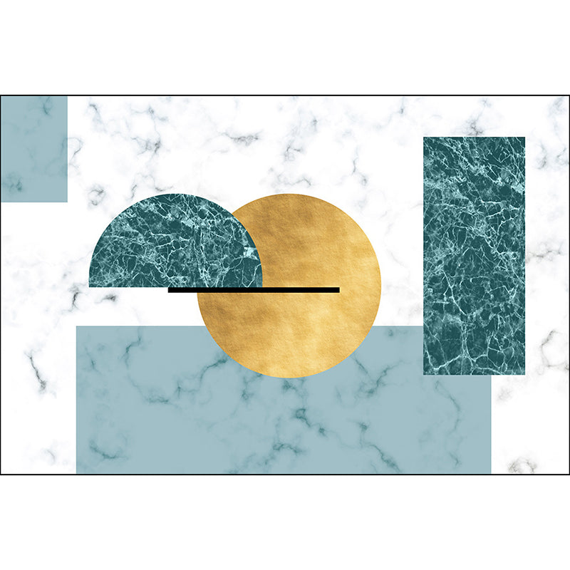 Decorative Marble Surface Pattern Rug Green and White Nordic Rug Polyester Washable Non-Slip Pet Friendly Carpet for Home