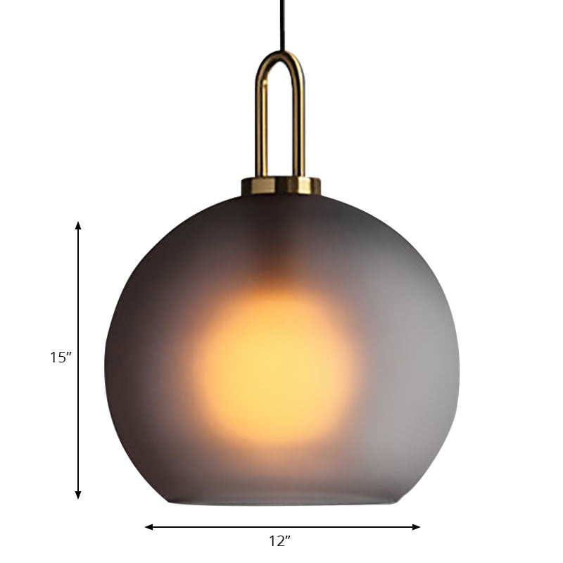 1 Leichte Wohnzimmer Anhängerlampe mit Globe klar/rauchiger Glasschatten Modernes Messing Lampe Kit, 8 "/10"/12 "breit
